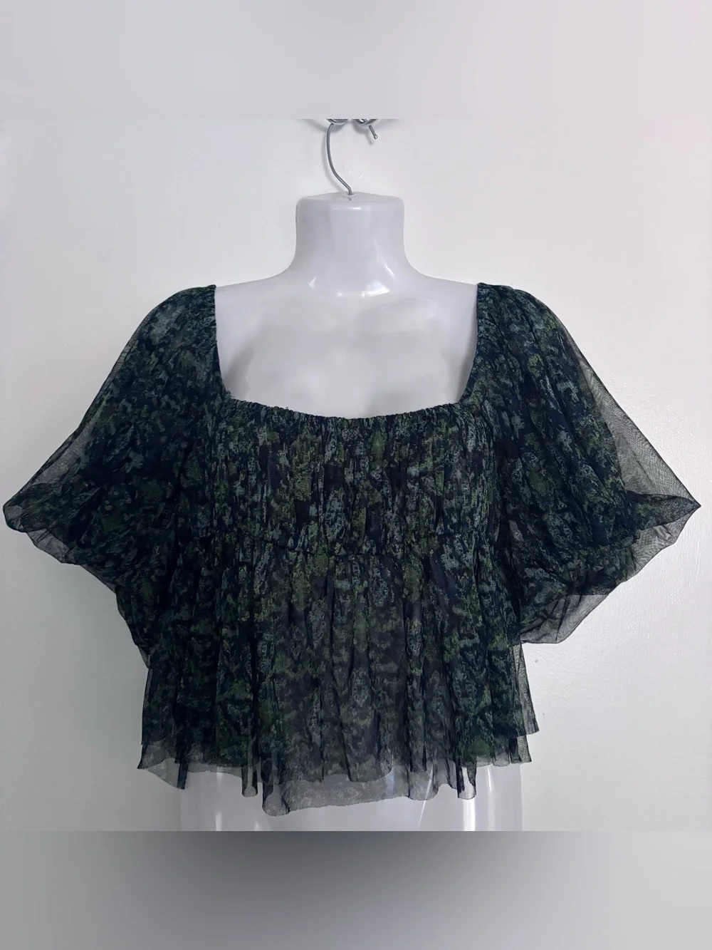 Free People | Black & Green Penelope Top